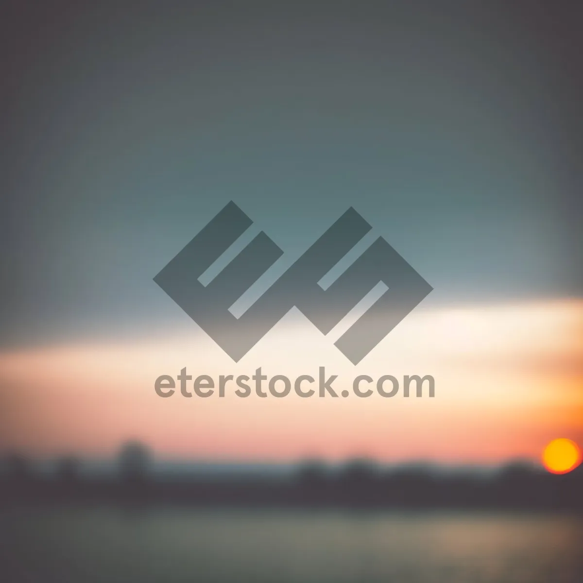 Picture of Vibrant Sunset Sky over Serene Landscape