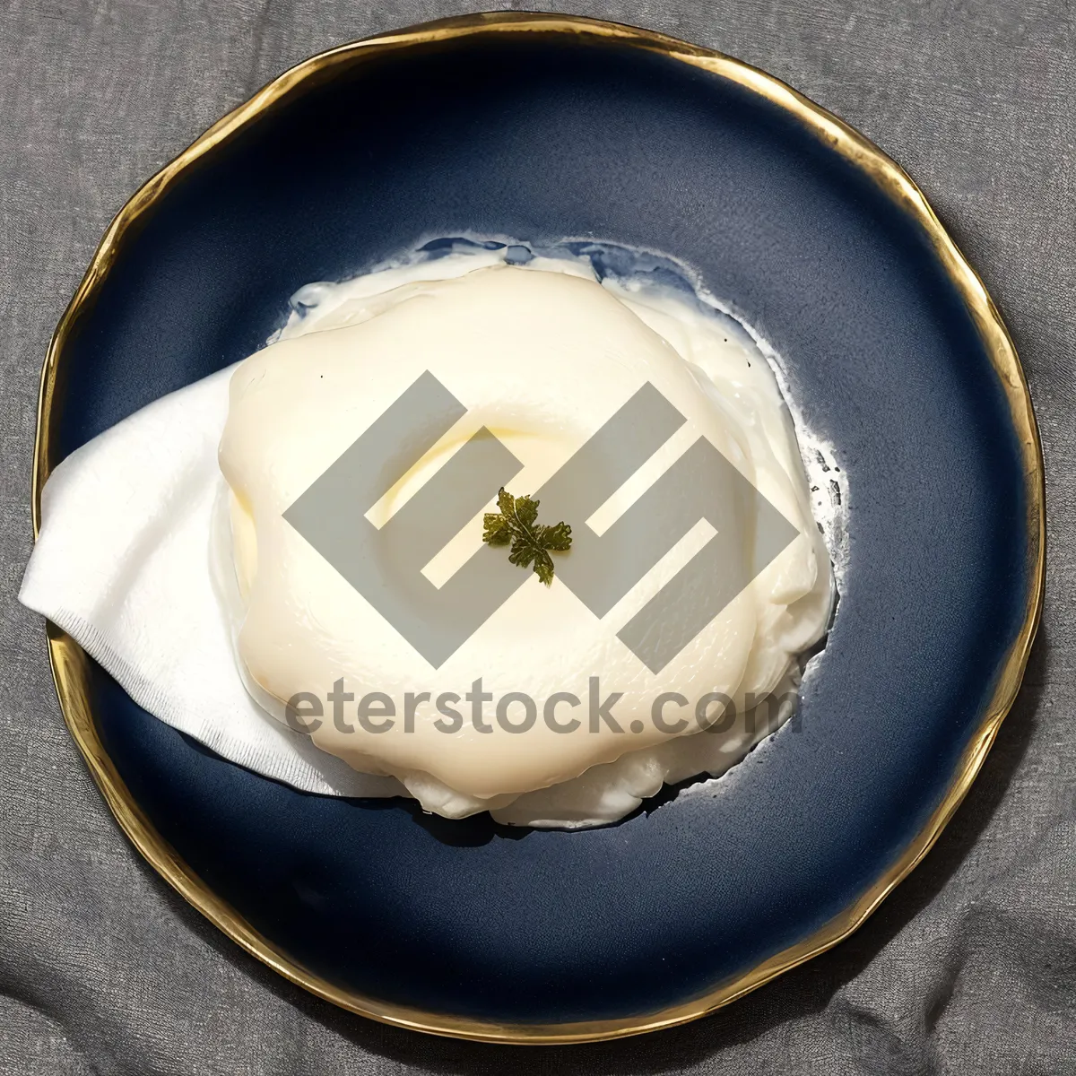 Picture of Delicious Creamy Breakfast in Porcelain Bowl