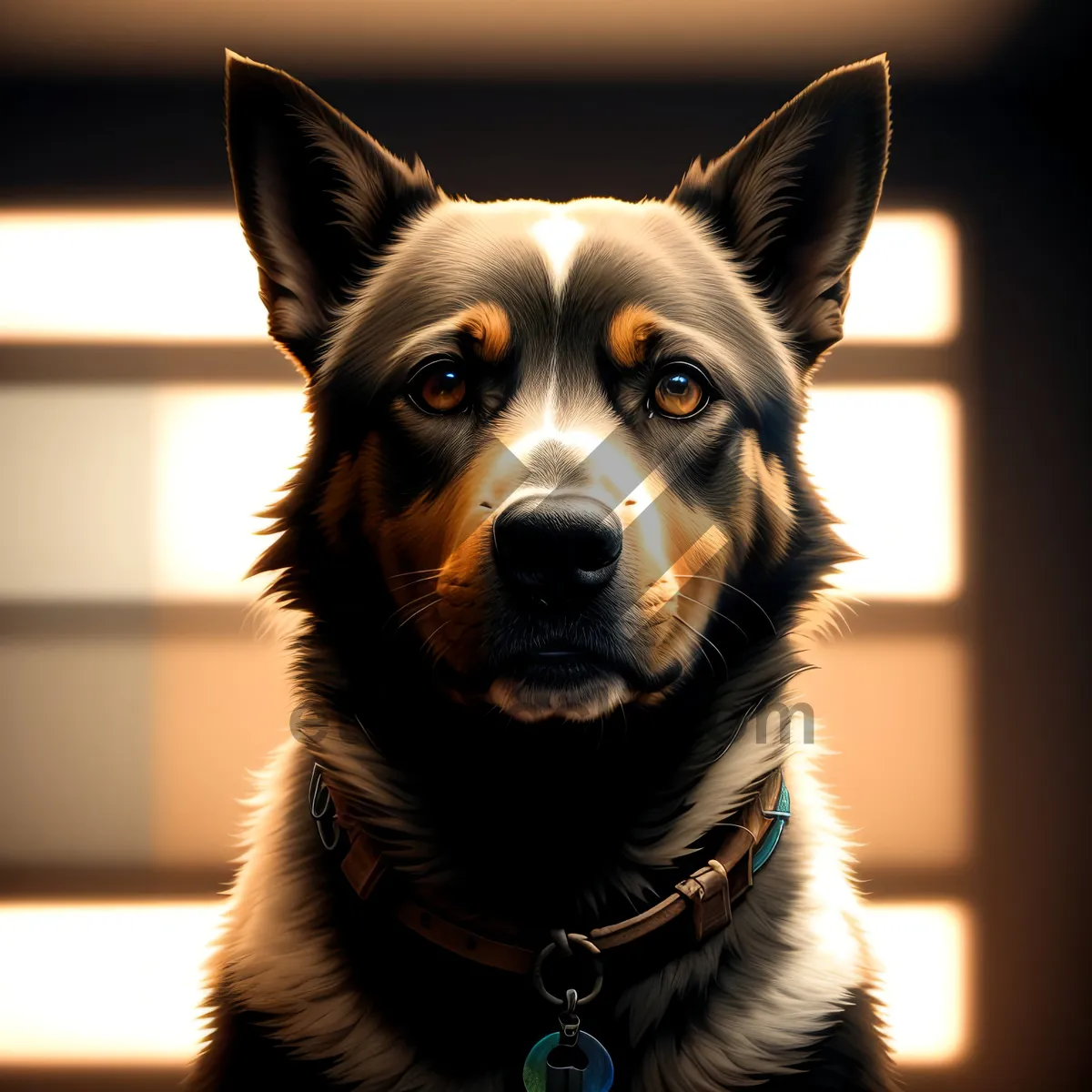 Picture of Cute Brown Shepherd Dog Portrait