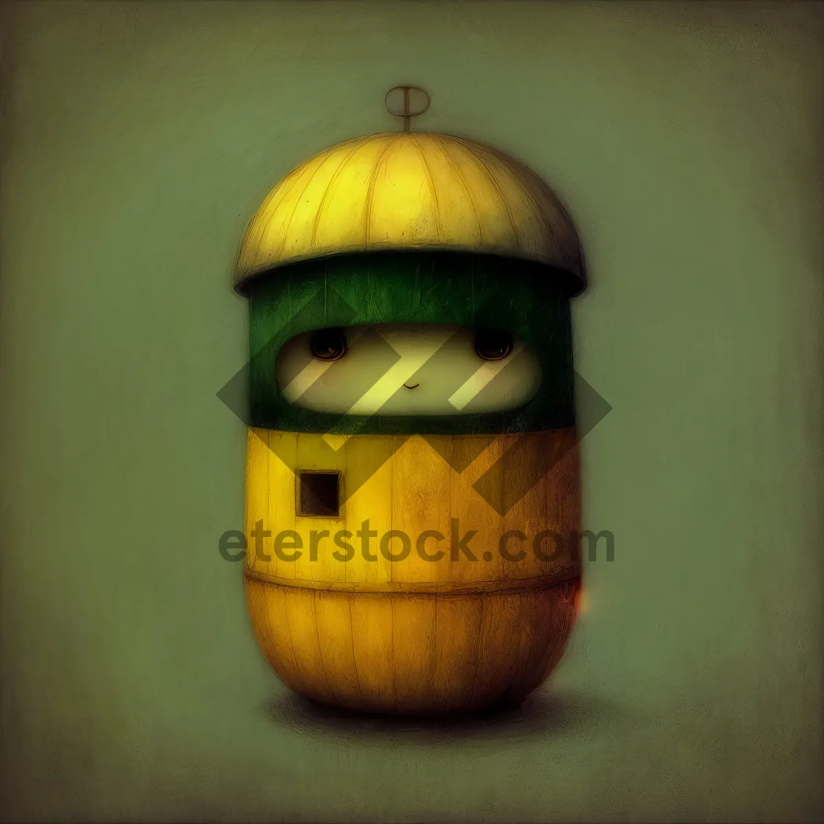 Picture of Autumn harvest pumpkin lantern for spooky nights.