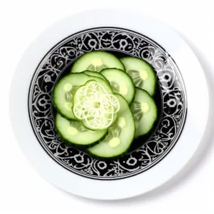 Fresh vegetable salad with peas and cucumber