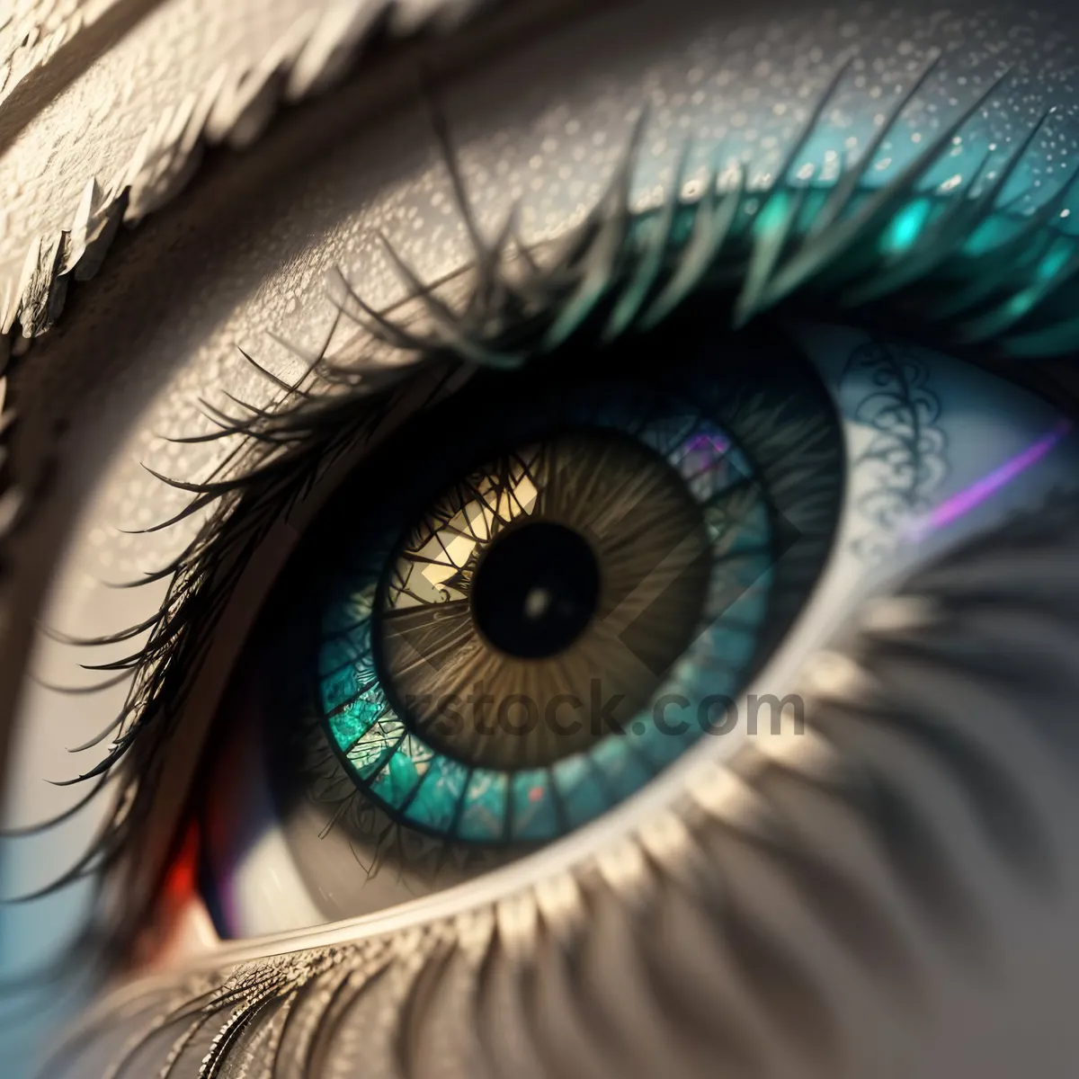 Picture of Vibrant Eye: Captivating Fractal Design in Close-up