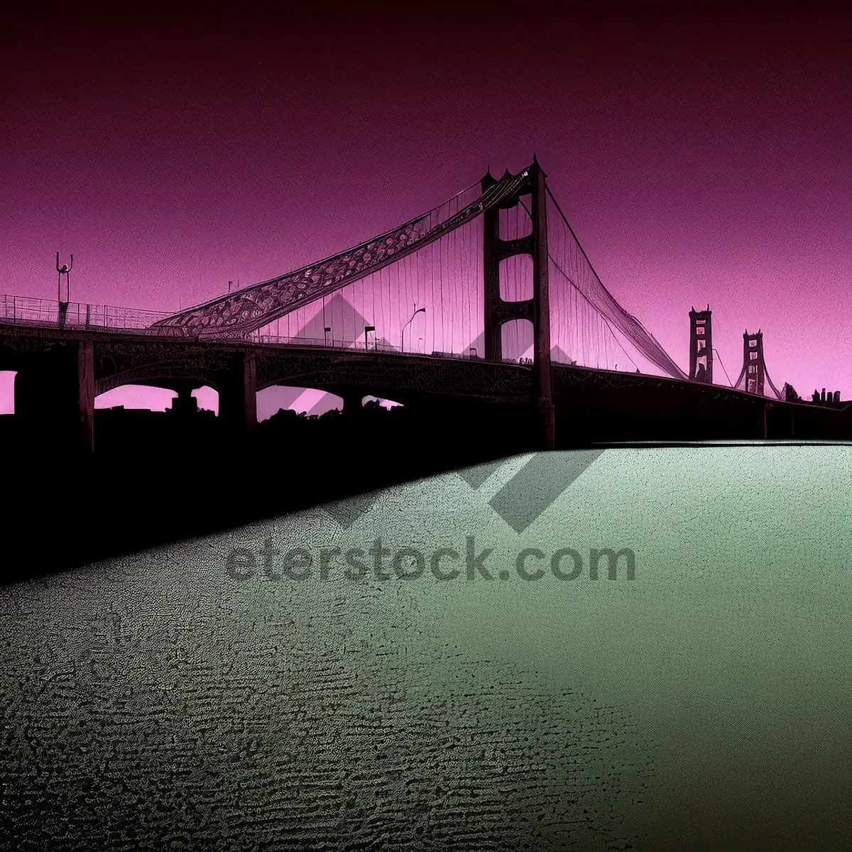 Picture of Golden Gate Bridge at Sunset: Majestic Landmark Connecting Bay Area