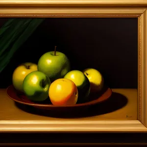 Fresh and Healthy Granny Smith Apple on Chalkboard