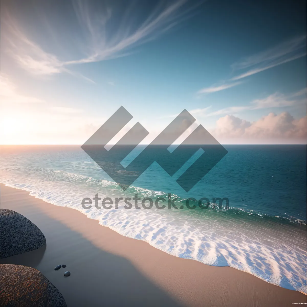 Picture of Tranquil sunset over tropical beachscape