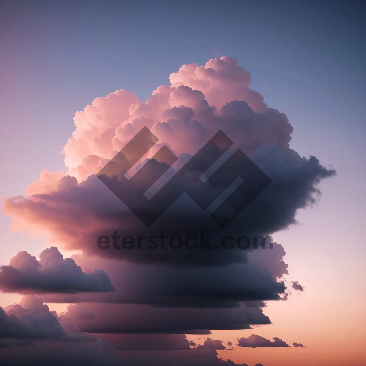 Picture of Vibrant Summer Sky with Fluffy Cumulus Clouds