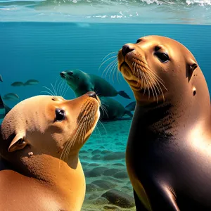 Playful Sea Lion Enjoying Ocean Waters