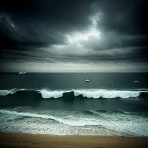 Tranquil Coastal Sunset Over Tropical Beach