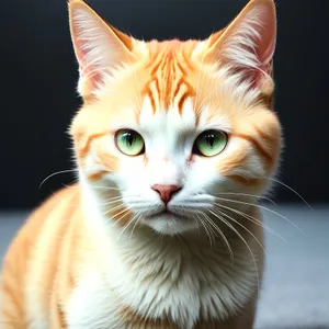 Fluffy Tabby Kitten with Adorable Blue Eyes.