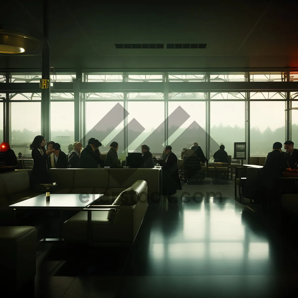 Picture of Modern Waterfront Restaurant Interior with Stylish Chairs