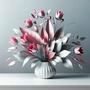 Silver and Pink Tulip Bouquet