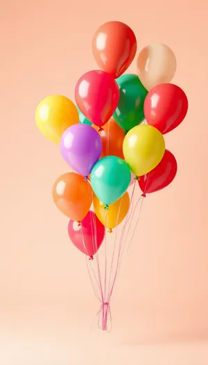 Festive Birthday Balloon Decoration in Orange and Yellow