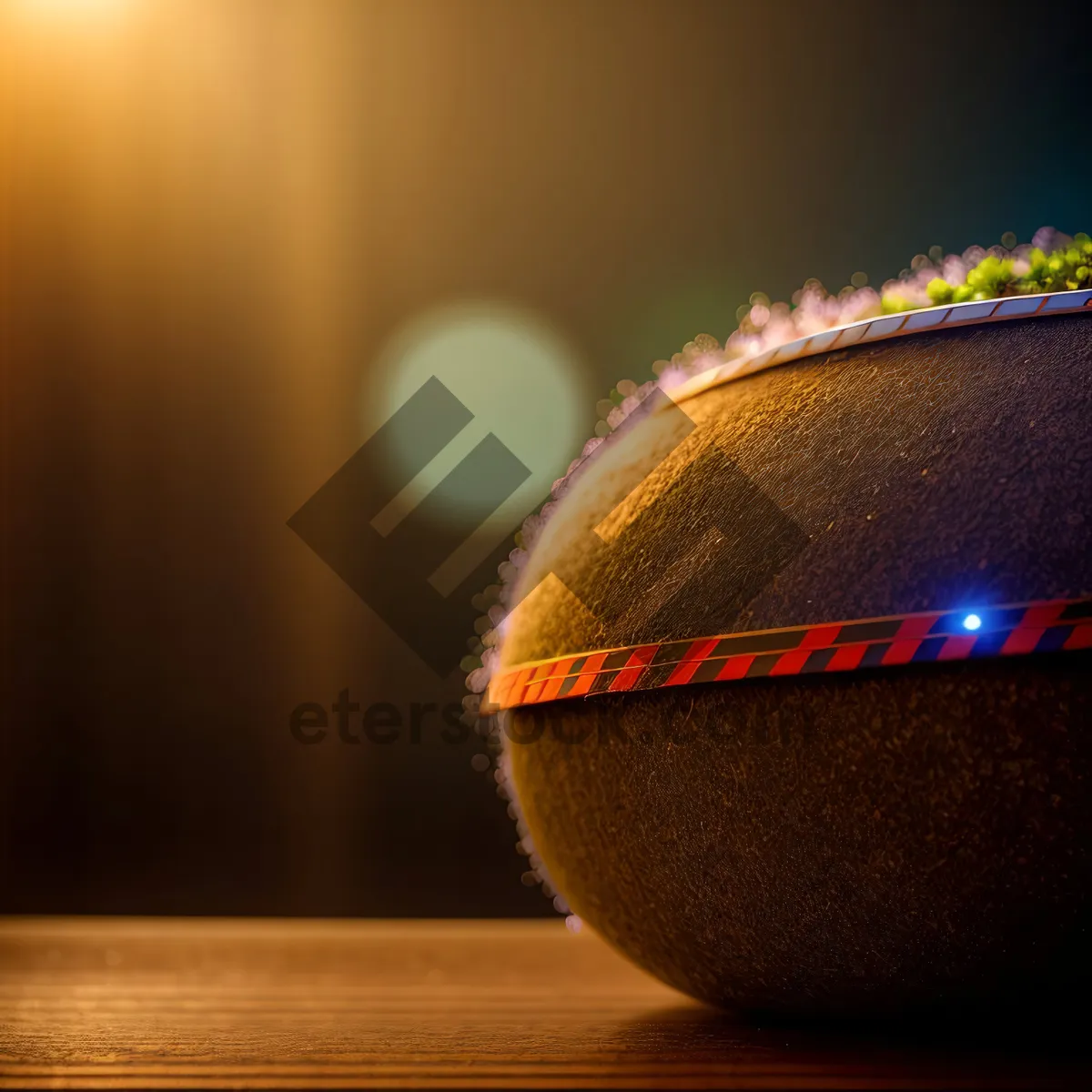 Picture of Egg-shaped Baseball with Game Equipment and Fruits