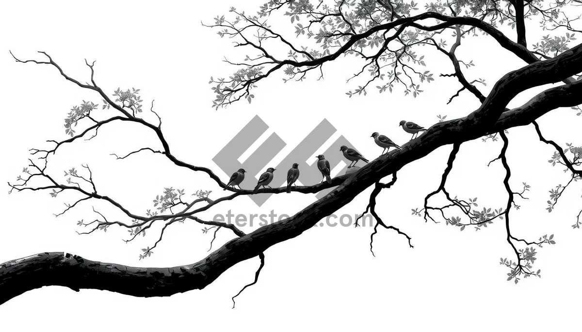 Picture of Summer Tree Branches Against Blue Sky