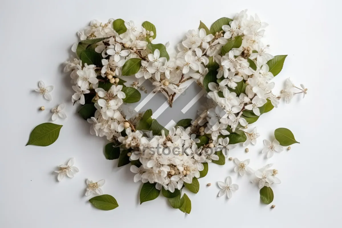 Picture of Pink spirea blossoms in spring garden bouquet.