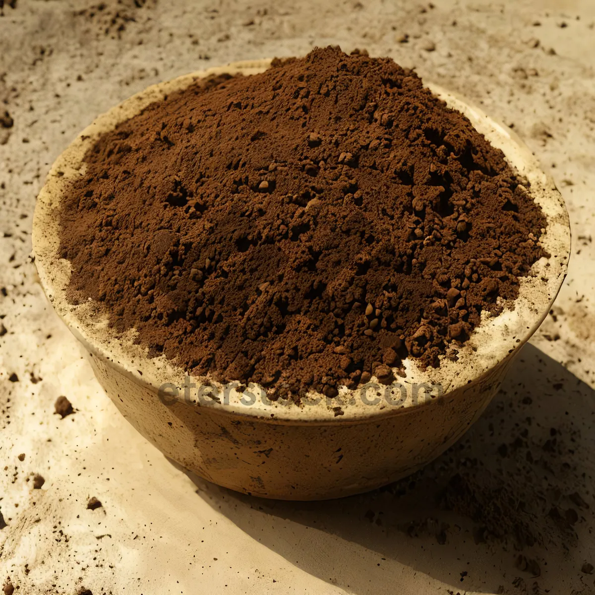 Picture of Spicy Chocolate Herb Coffee Powder in Brown Container