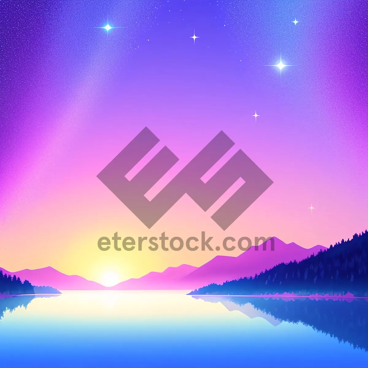 Picture of Starry Winter Night – Graphic Snow Light