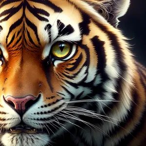 Striking Tiger - Majestic Wild Predator with Bold Stripes