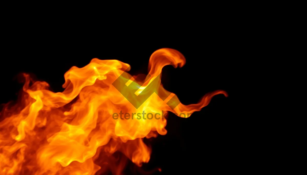 Picture of Fiery orange flames dancing in fireplace