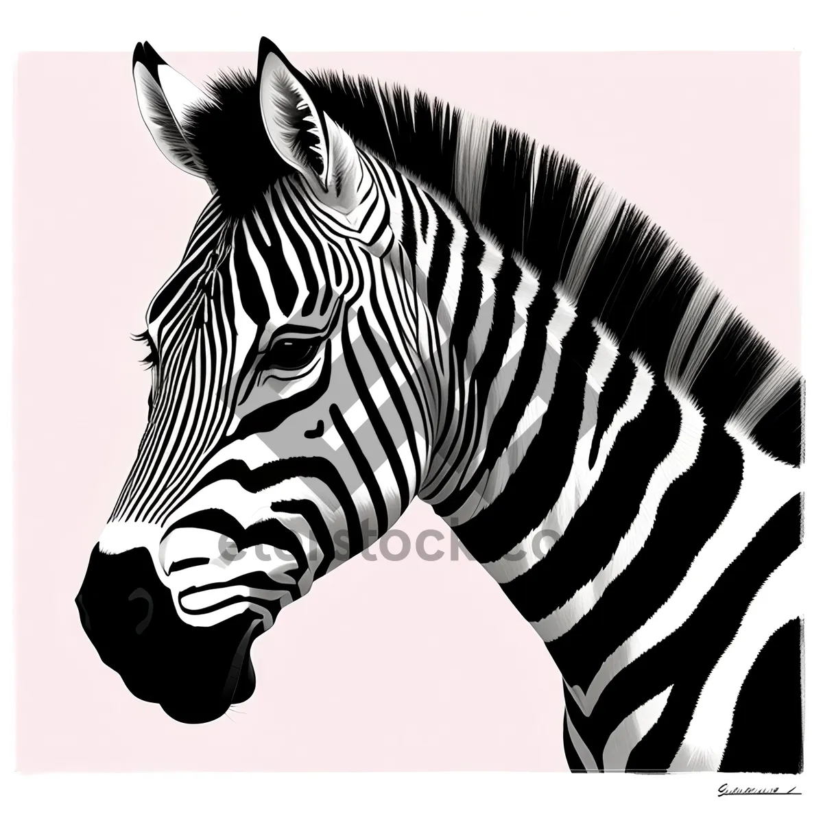 Picture of Striped Equine Grazing Serengeti Grassland at Safari Park