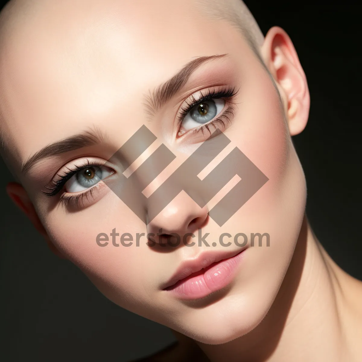 Picture of Glamorous Close-Up Portrait of Attractive Model with Beautiful Makeup and Flawless Skin.