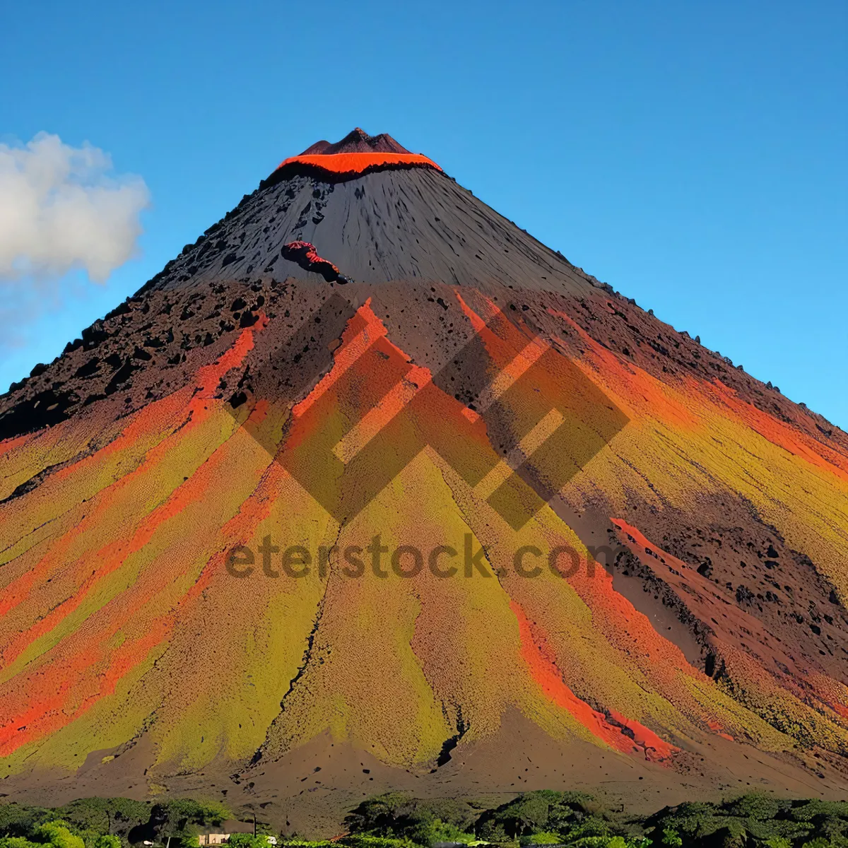 Picture of Majestic Volcanic Mountain Peak in Snowy Landscape