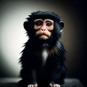 Wild Black Monkey Primate: A Captivating Ape Portrait