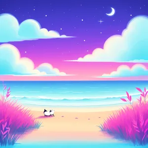 Starry Winter Seascape: Festive Night Wallpaper