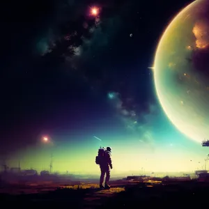 Starlit Universe Night Sky Moon