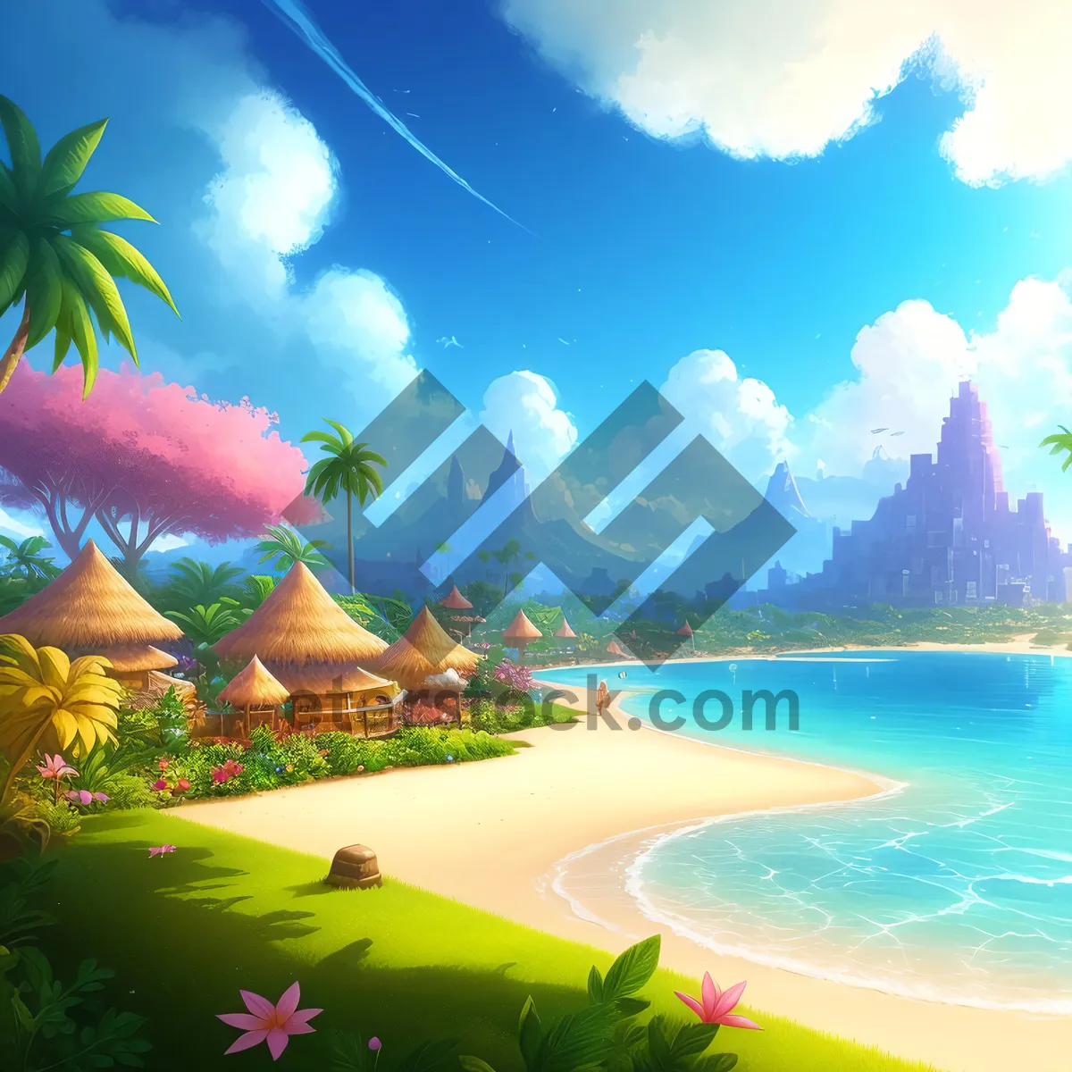 Picture of Tropical Beach Sunset Resort Hotel Paradise Vacation