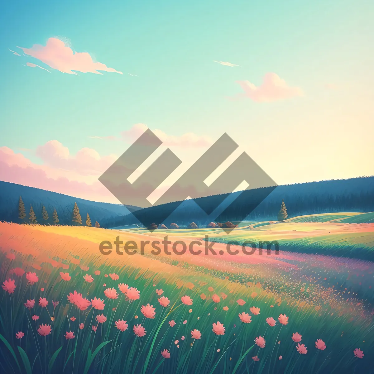 Picture of Golden Dunes at Sunset: Serene Desert Landscape