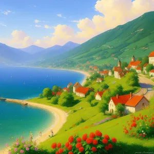 Sunny Beach Resort by the Ocean shore