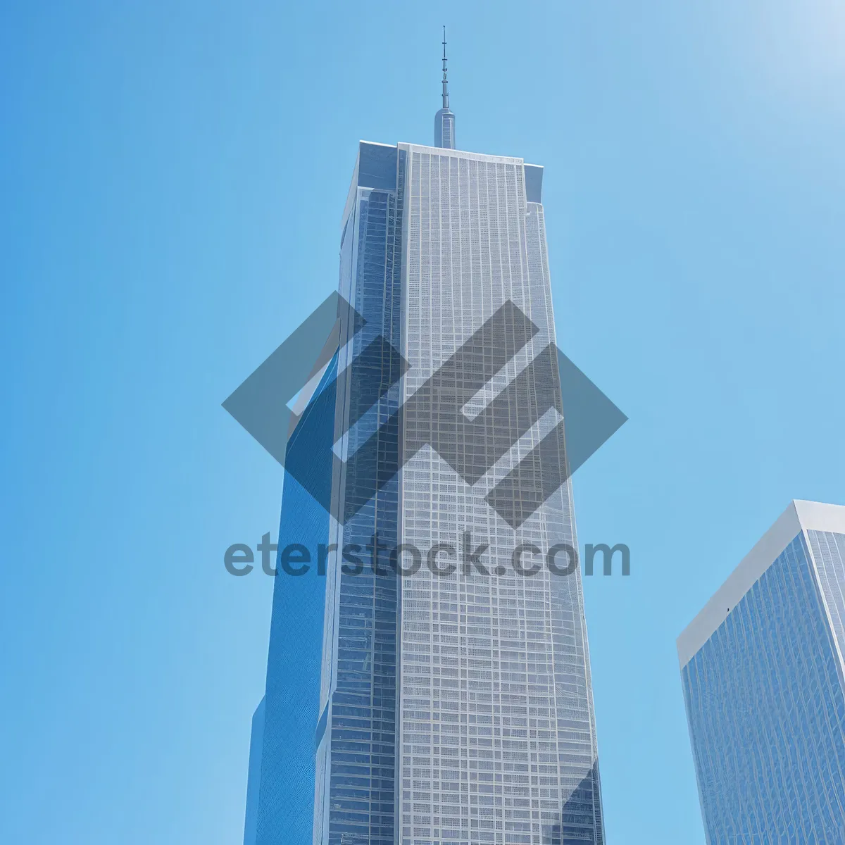 Picture of Modern Glass Tower in Urban Skyline