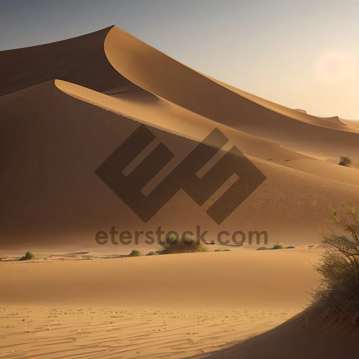 Picture of Sandy Desert Sunset on Moroccan Dunes
