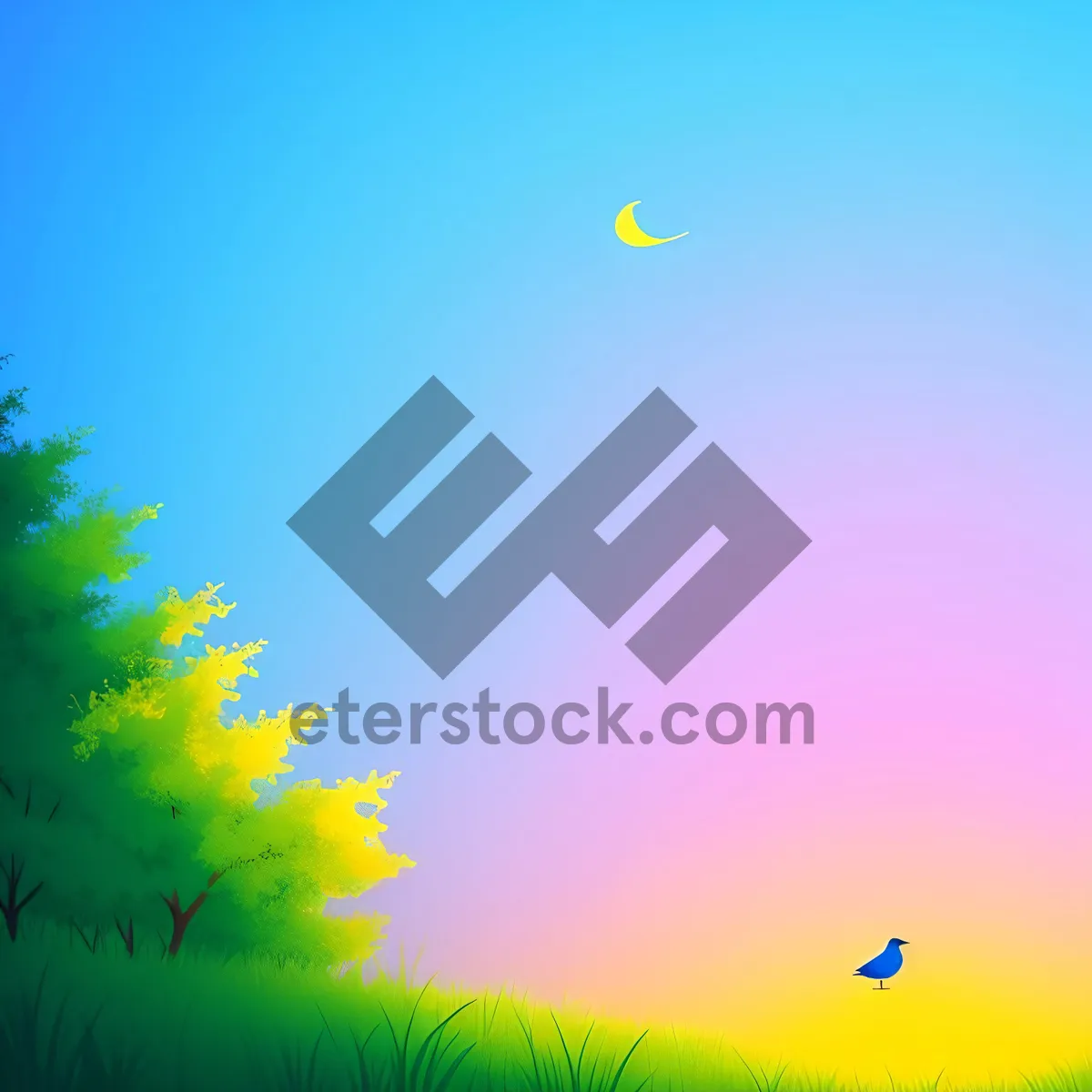 Picture of Vibrant Summer Meadow Under Blue Skies