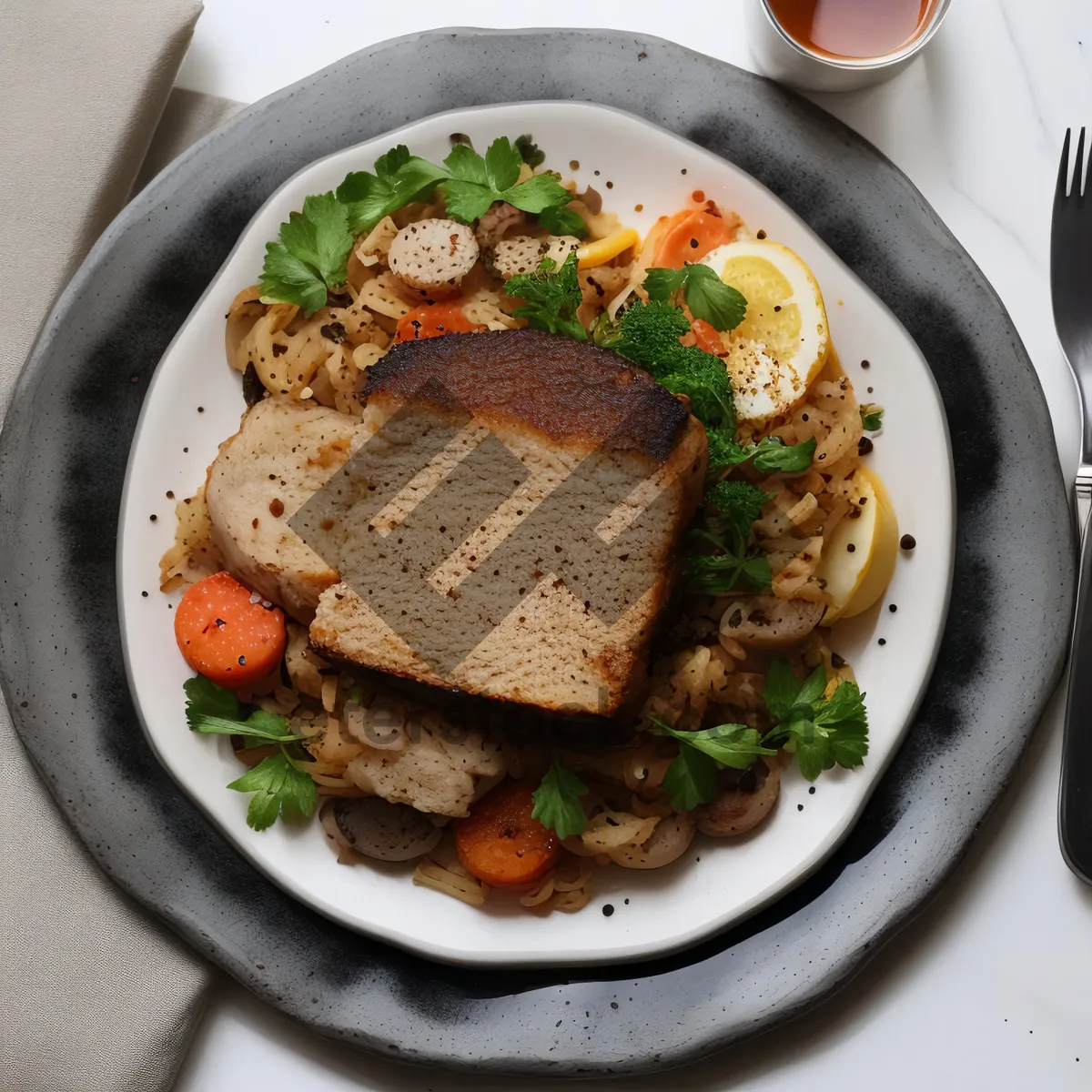 Picture of Healthy grilled chicken salad with vegetable medley