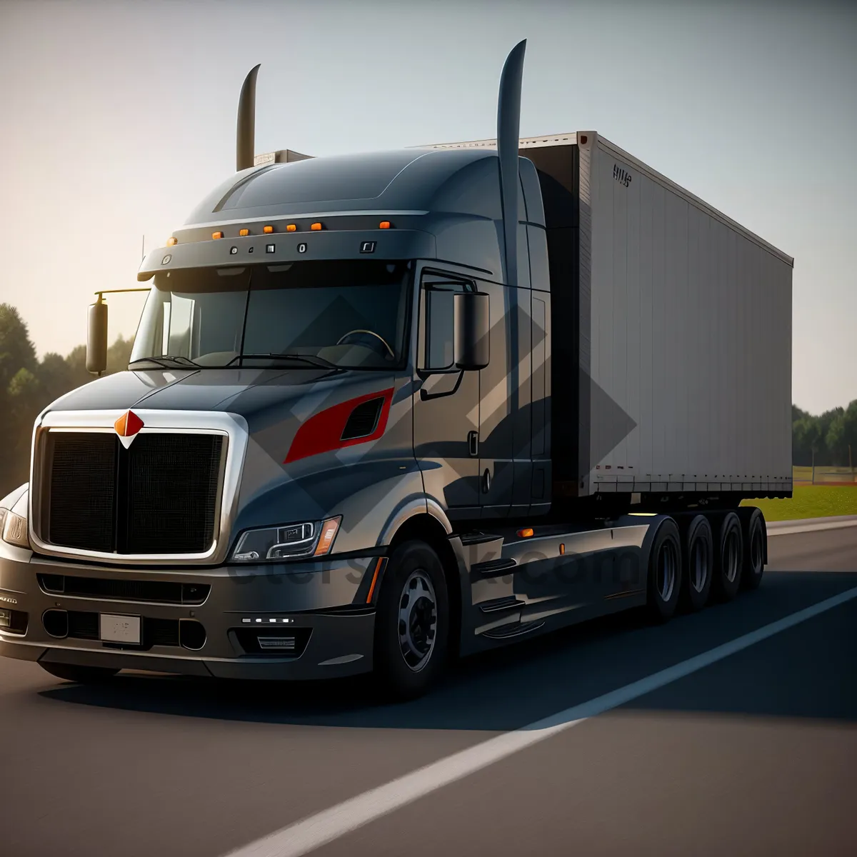 Picture of Transport Truck Speeding on Highway