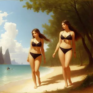Bikini Beach Babe: Sensual Summer Fashion on Sand
