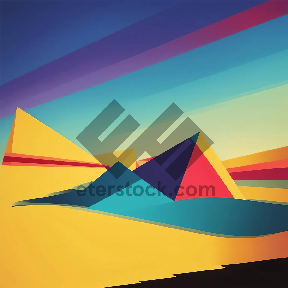 Picture of 3D lightning pyramid design symbolizing a country