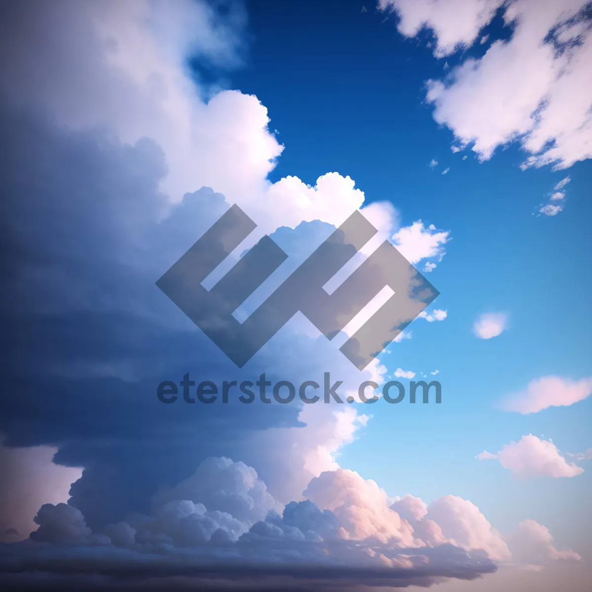 Picture of Summer Sky with Fluffy Clouds