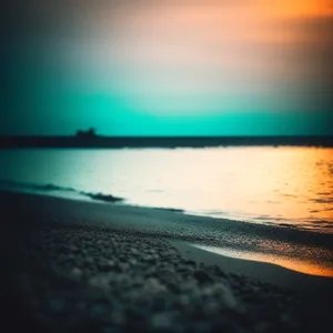 Sunny Beach Bliss: Tranquil Waves on Sandy Shore