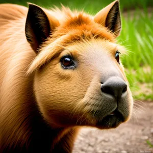 Wild Mane Grazing on Rural Pasture