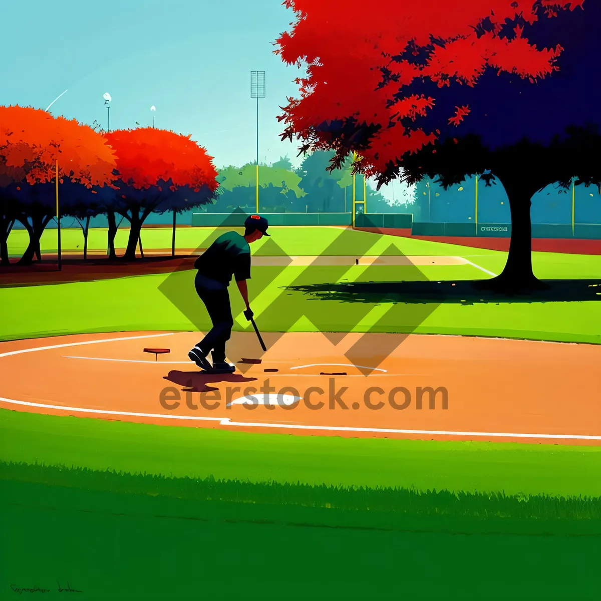 Picture of Serene Summer Golfing by the Meadow