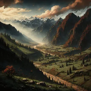 Grand Canyon Range: Majestic Mountains and Serene Valleys