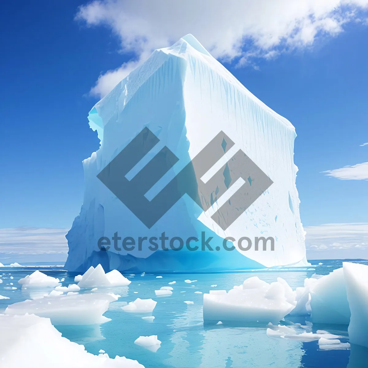 Picture of Frozen Arctic Landscape Under Glowing Winter Sky