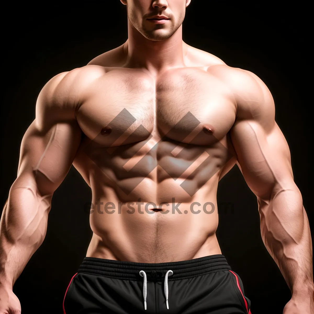 Picture of Powerful Masculine Fitness Model with Ripped Abs