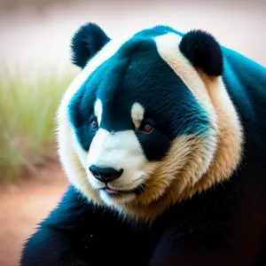 Adorable Giant Panda Cub and Playful Border Collie