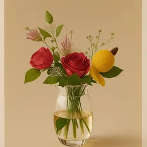 Blooming Floral Vase with Colorful Bouquet