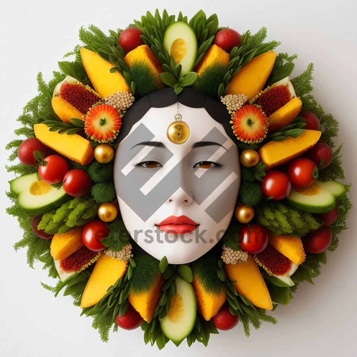 Picture of Fresh and Healthy Fruit Basket with a Variety of Vegetables