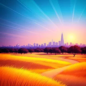 Vibrant Skyline Bursting with Energetic Colors